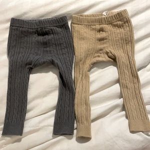 Kate Quinn. 0-6 months. Footless tights. Sold as a set. Grey and tan.
